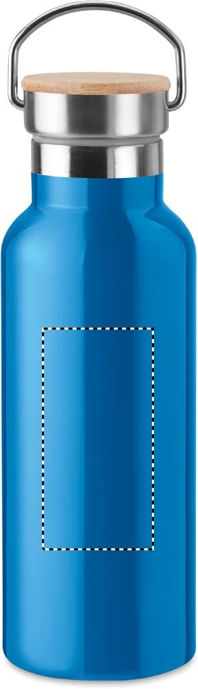 Dvojstenná fľaša 500 ml – tyrkysová – tlačová plocha – Predná strana