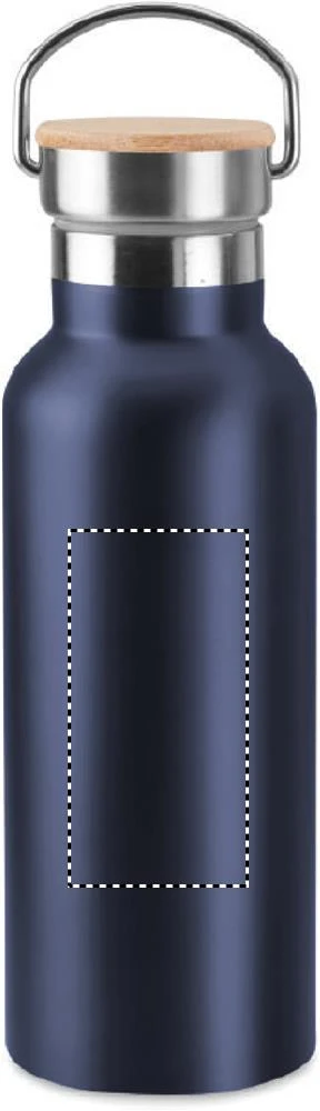 Dvojstenná fľaša 500 ml – francouzská námořnická modř – tlačová plocha – Predná strana