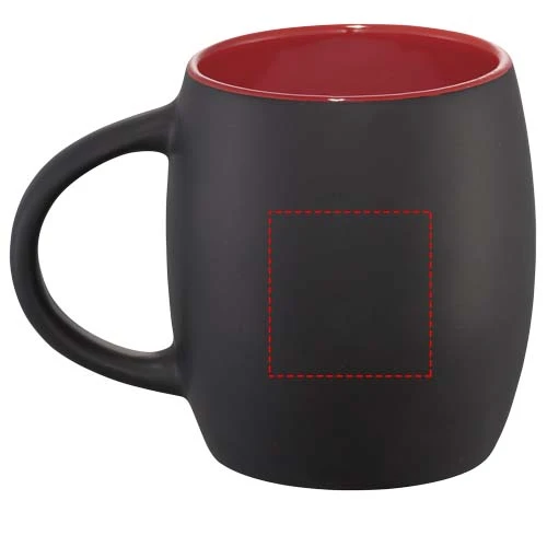 Keramický hrnček - drevené viečko / tácka Hearth – černá – tlačová plocha – Zadná strana