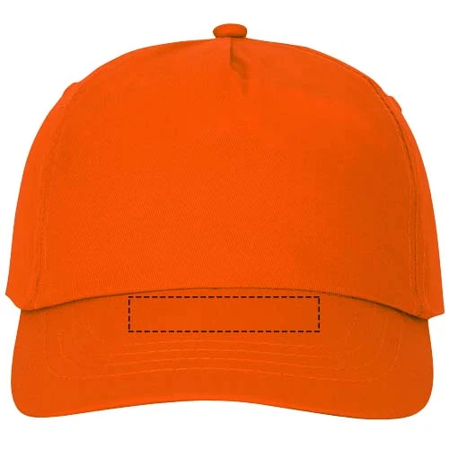 Čapica Feniks, 5 panelov – oranžová – tlačová plocha – Šilt