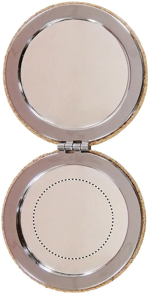 Zrkadlo v korkovom púzdre – béžová – tlačová plocha – MIRROR BOTTOM