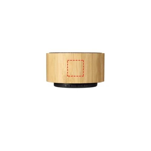 Bambusový Bluetooth® reproduktor Cosmos – přírodní – tlačová plocha – Predná strana