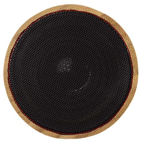 Bambusový Bluetooth® reproduktor Cosmos – přírodní – tlačová plocha – Reproduktorový gril
