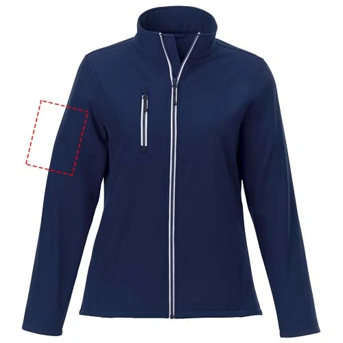 Sofshellová bunda Orion pre ženy - Elevate – námornícka modrá – tlačová plocha – Pravý biceps