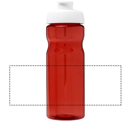 Športová fľaška s vyklápacím viečkom H2O Eco 650ml – červená – tlačová plocha – Po obvode