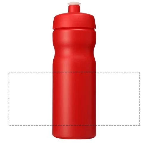 Baseline® Plus grip 650ml športová fľaška – červená – tlačová plocha – Po obvode