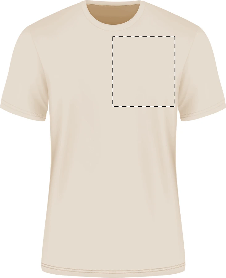 GI64000 tričko z krúžkovanej bavlny - Gildan – beige – tlačová plocha – Ľavá hruď
