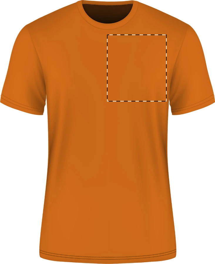 GI64000 tričko z krúžkovanej bavlny - Gildan – orange – tlačová plocha – Ľavá hruď