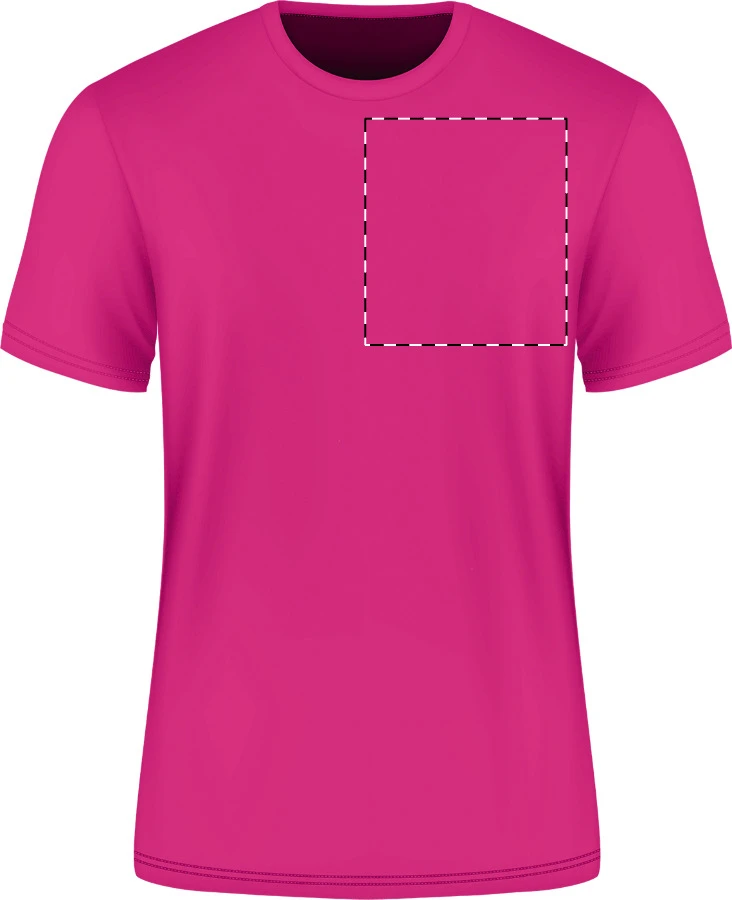 GI64000 tričko z krúžkovanej bavlny - Gildan – dark pink – tlačová plocha – Ľavá hruď