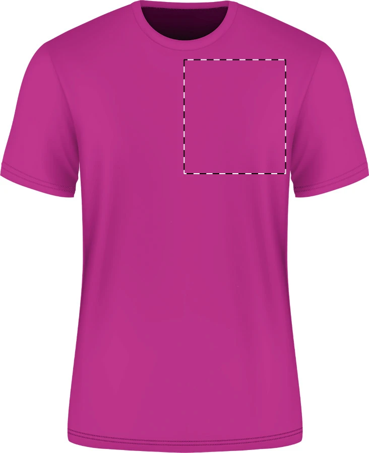 GI64000 tričko z krúžkovanej bavlny - Gildan – dark pink – tlačová plocha – Ľavá hruď