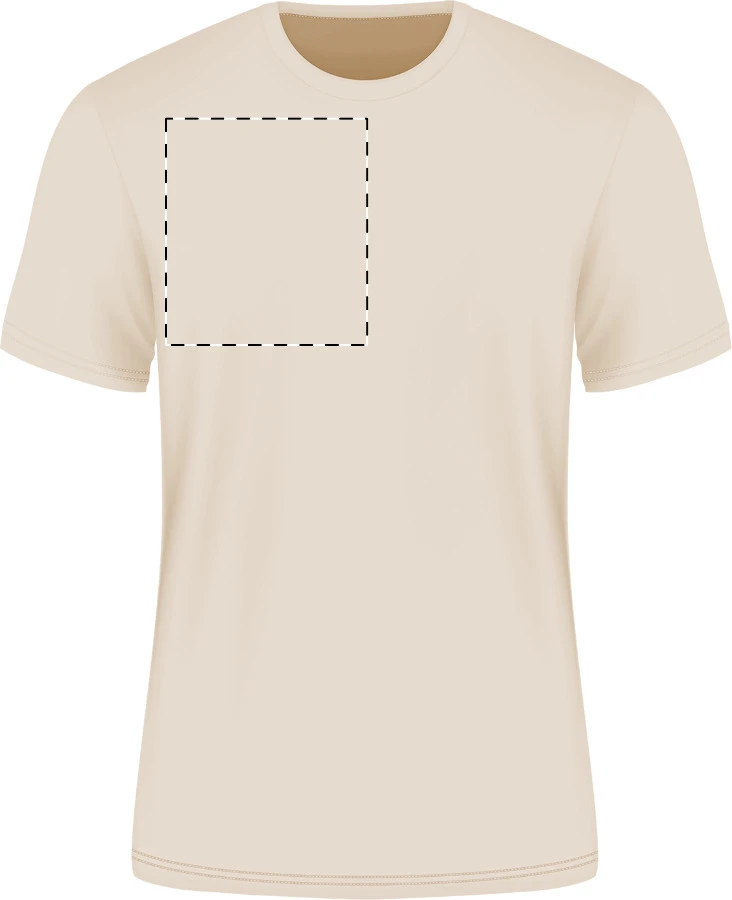GI64000 tričko z krúžkovanej bavlny - Gildan – beige – tlačová plocha – Pravá hruď