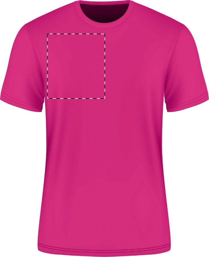 GI64000 tričko z krúžkovanej bavlny - Gildan – dark pink – tlačová plocha – Pravá hruď