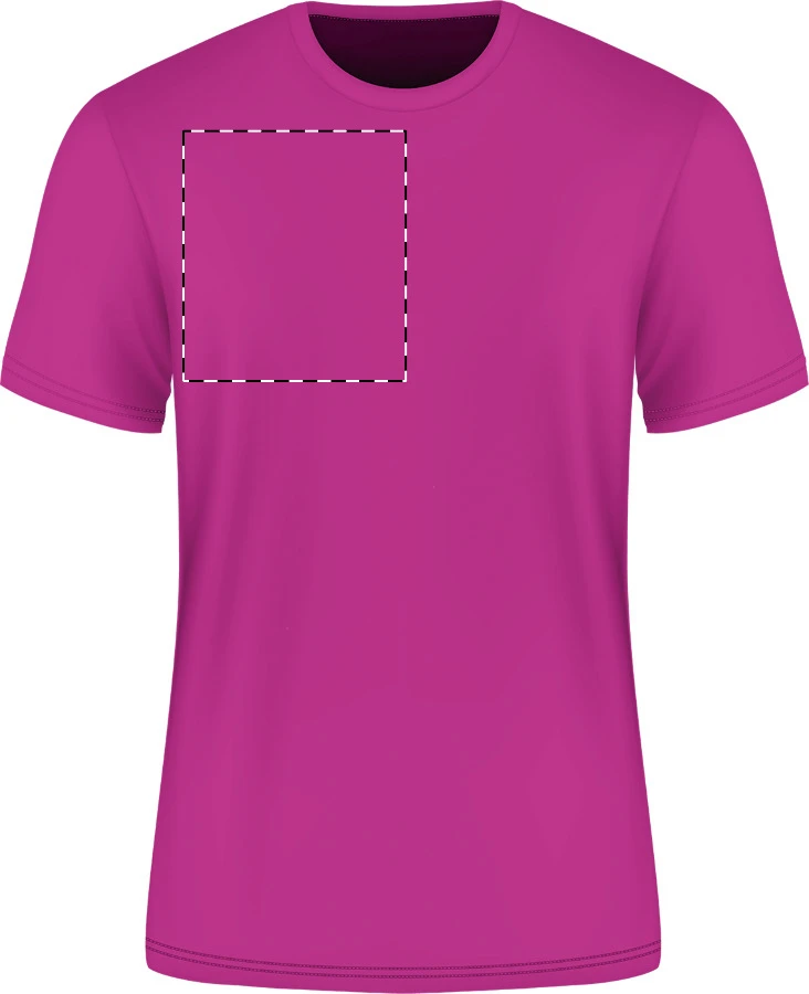 GI64000 tričko z krúžkovanej bavlny - Gildan – dark pink – tlačová plocha – Pravá hruď