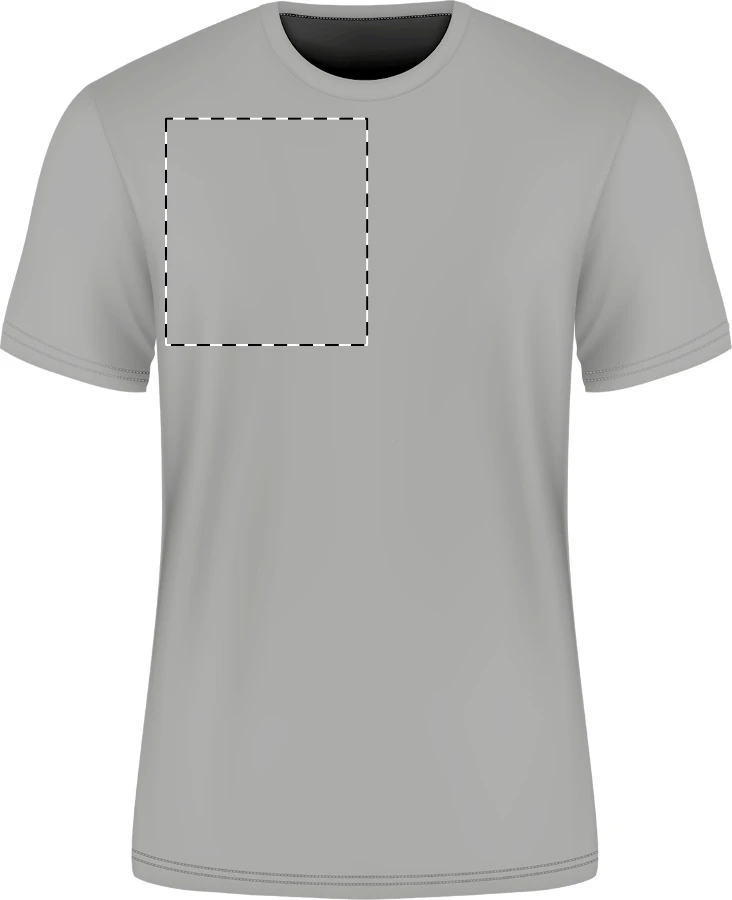 GI64000 tričko z krúžkovanej bavlny - Gildan – light grey – tlačová plocha – Pravá hruď