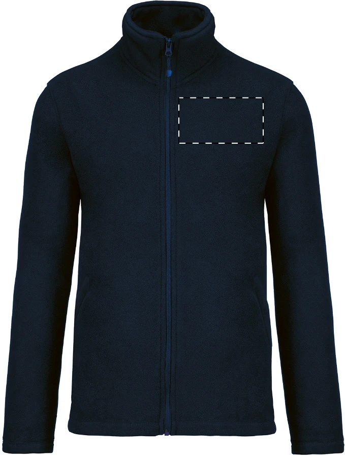 KA911 celozapínacia fleecová bunda - Kariban – dark blue – tlačová plocha – Ľavá hruď
