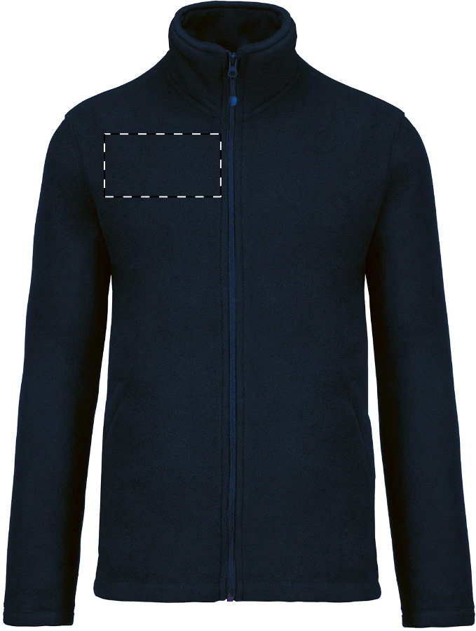 KA911 celozapínacia fleecová bunda - Kariban – dark blue – tlačová plocha – Pravá hruď