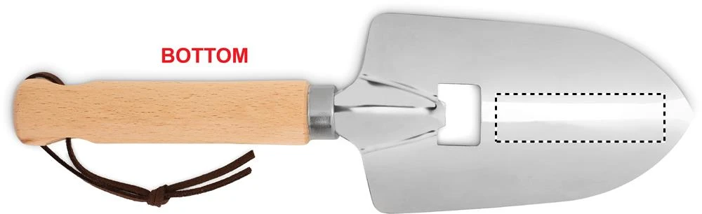 Otvárač v tvare lopatky – barva dřeva – tlačová plocha – SHOVEL BOTTOM