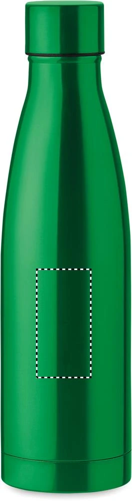 Dvojstenná 500ml fľaša – zelená – tlačová plocha – Predná strana