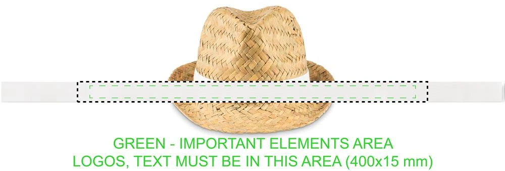 Prírodný slamený klobúk – bílá – tlačová plocha – BAND SUBLIMATION