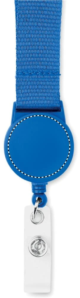 Šnúrka na kľúče a skipass držiak – královská modř – tlačová plocha – HOLDER FRONT