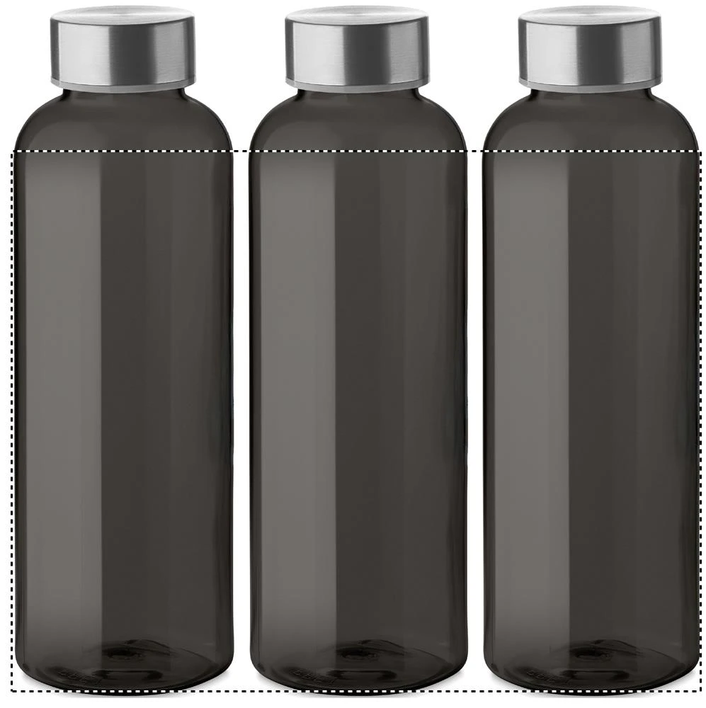 RPET fľaška 500ml – černá – tlačová plocha – Dookola 360° – digitálna tlač