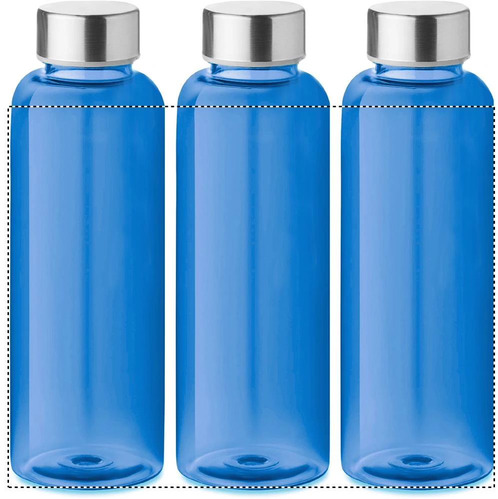 RPET fľaška 500ml – královská modř – tlačová plocha – Dookola 360° – digitálna tlač