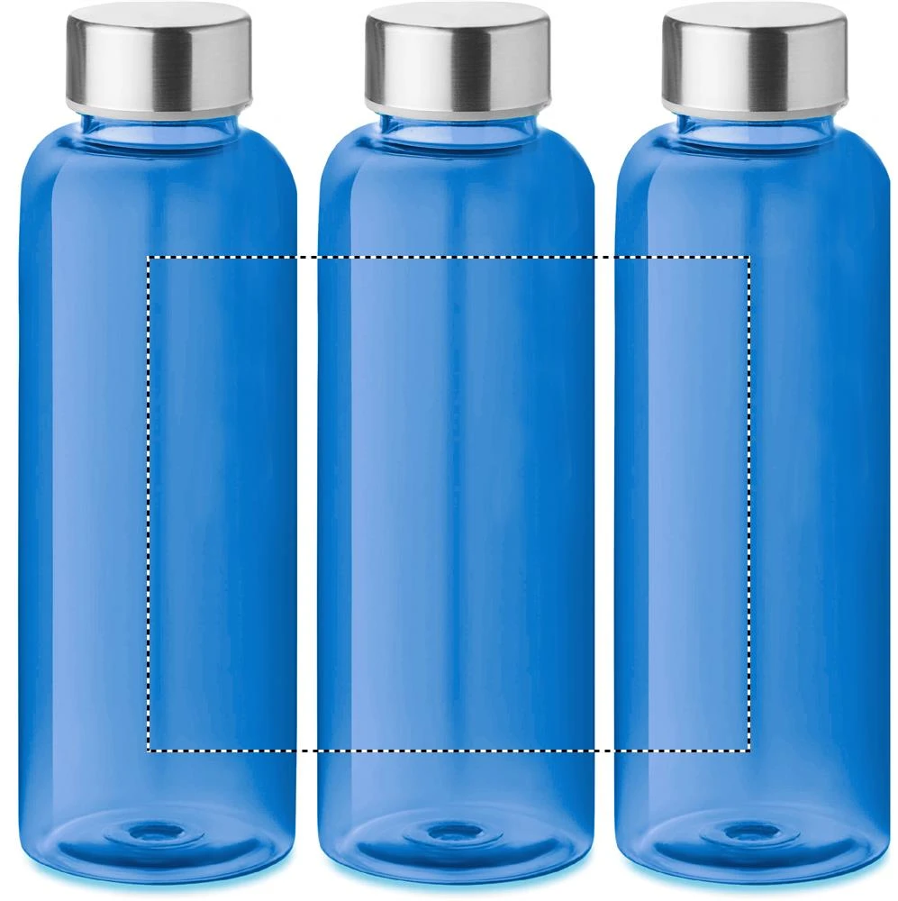 RPET fľaška 500ml – královská modř – tlačová plocha – Dookola (rotačná sieťotlač)