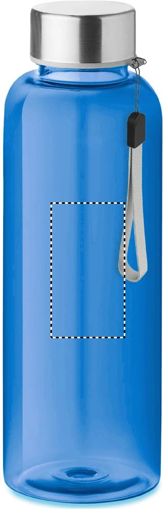 RPET fľaška 500ml – královská modř – tlačová plocha – Predná strana