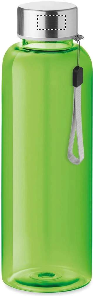 RPET fľaška 500ml – transparentní limetka – tlačová plocha – Veko