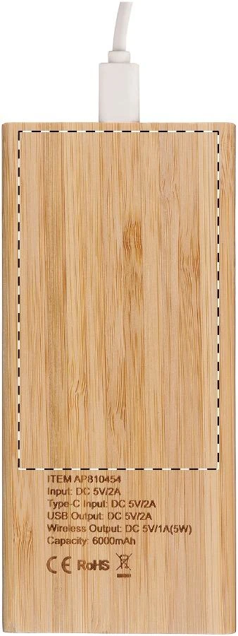 Wooster power banka – natural – tlačová plocha – Spodná časť
