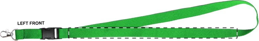 Devent šnúrka na krk – green – tlačová plocha – Ľavá stuha - predná strana