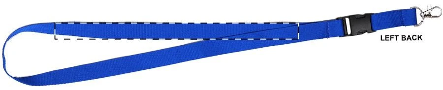 Devent šnúrka na krk – blue – tlačová plocha – Ľavá stuha - zadná strana