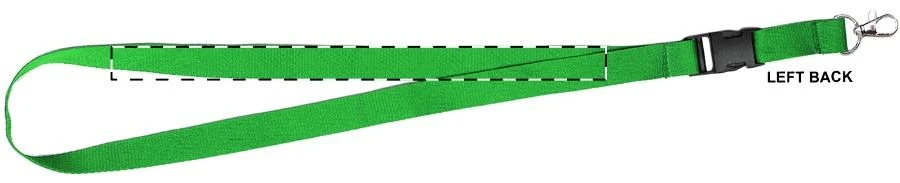 Devent šnúrka na krk – green – tlačová plocha – Ľavá stuha - zadná strana
