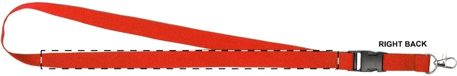 Devent šnúrka na krk – red – tlačová plocha – Pravá stuha - zadná strana