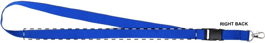 Devent šnúrka na krk – blue – tlačová plocha – Pravá stuha - zadná strana
