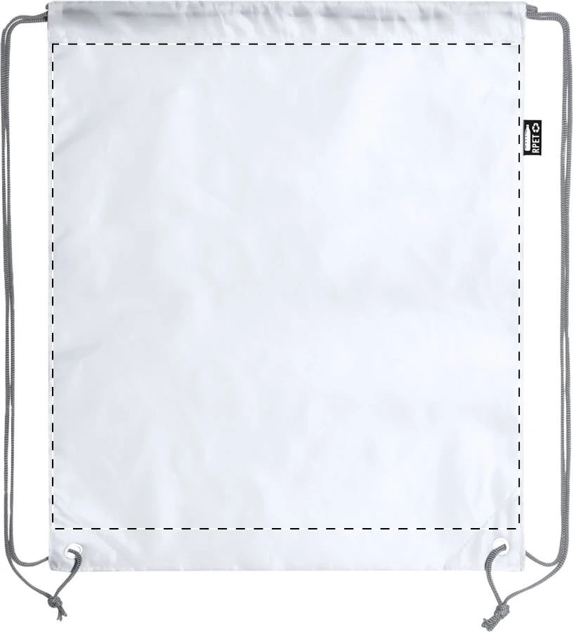 Redraw sťahovací vak – white – tlačová plocha – Predná strana