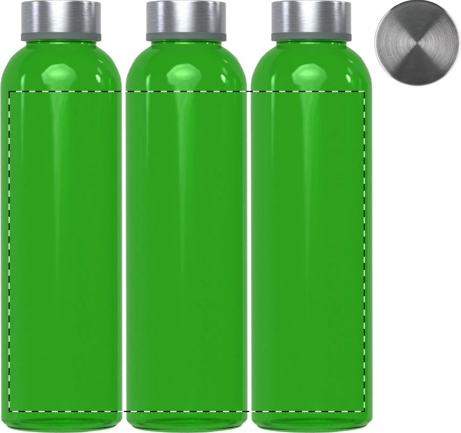 Konga sklenená flaša – green – tlačová plocha – Obal