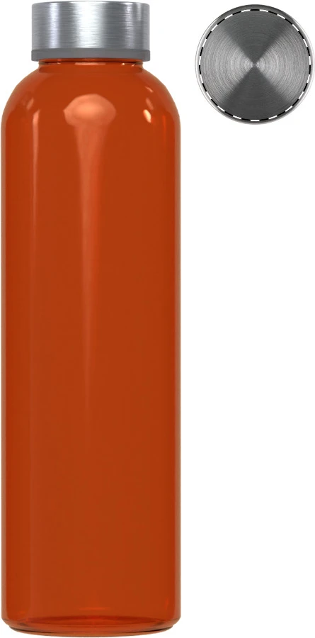 Konga sklenená flaša – orange – tlačová plocha – Čiapka