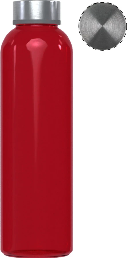 Konga sklenená flaša – red – tlačová plocha – Vrchná časť