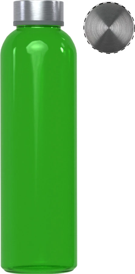 Konga sklenená flaša – green – tlačová plocha – Vrchná časť