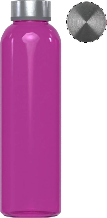 Konga sklenená flaša – pink – tlačová plocha – Vrchná časť