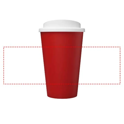 Americano Eco 350 ml recyklovaný pohár – červená – tlačová plocha – Po obvode