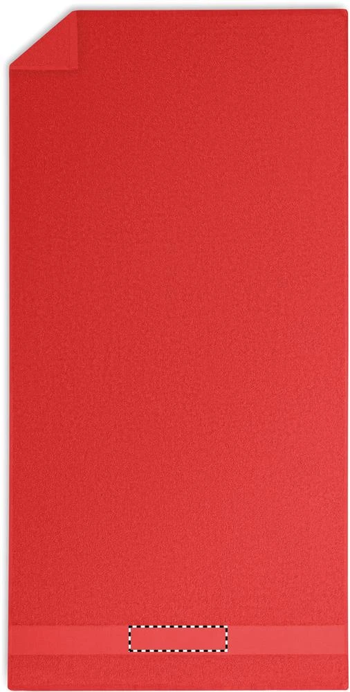 Uterák, prírodná bavlna 140x70 – červená – tlačová plocha – STRIP MIDDLE