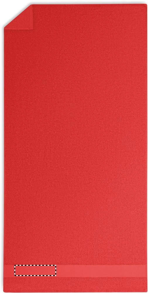 Uterák, prírodná bavlna 140x70 – červená – tlačová plocha – STRIP LEFT
