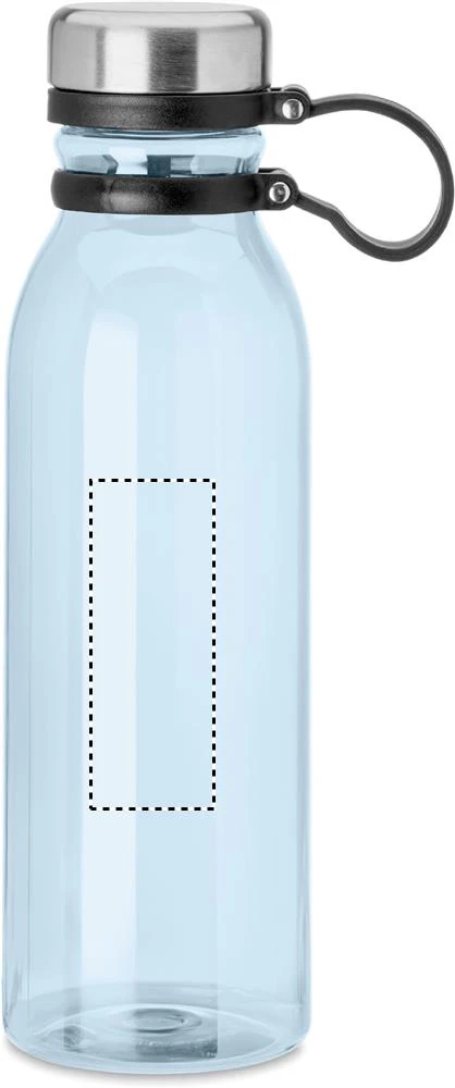 Fľaška z RPET, 780ml – transparentní světle modrá – tlačová plocha – Predná strana