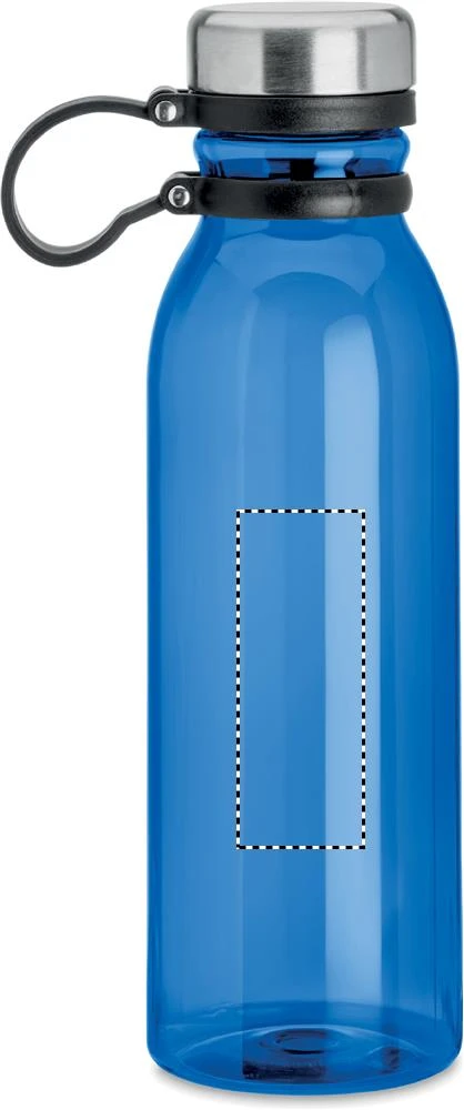 Fľaška z RPET, 780ml – královská modř – tlačová plocha – Zadná strana
