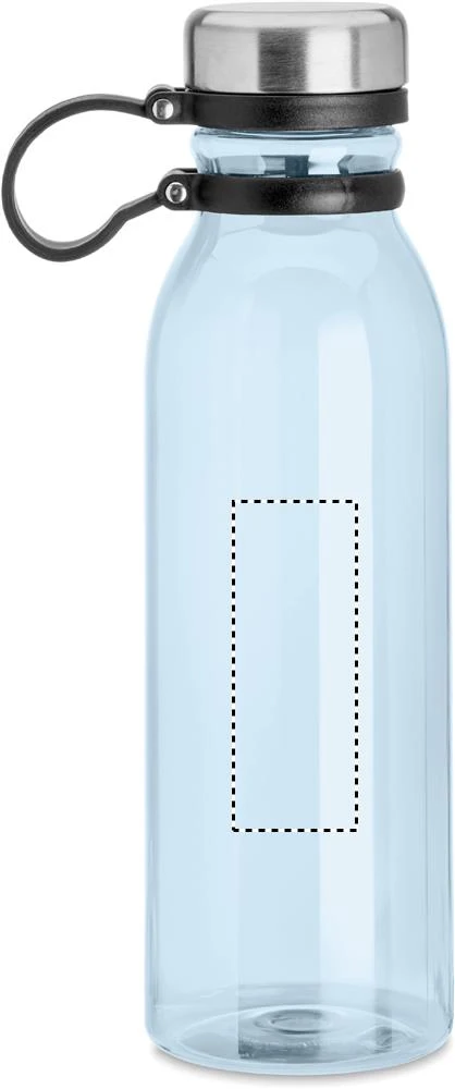 Fľaška z RPET, 780ml – transparentní světle modrá – tlačová plocha – Zadná strana