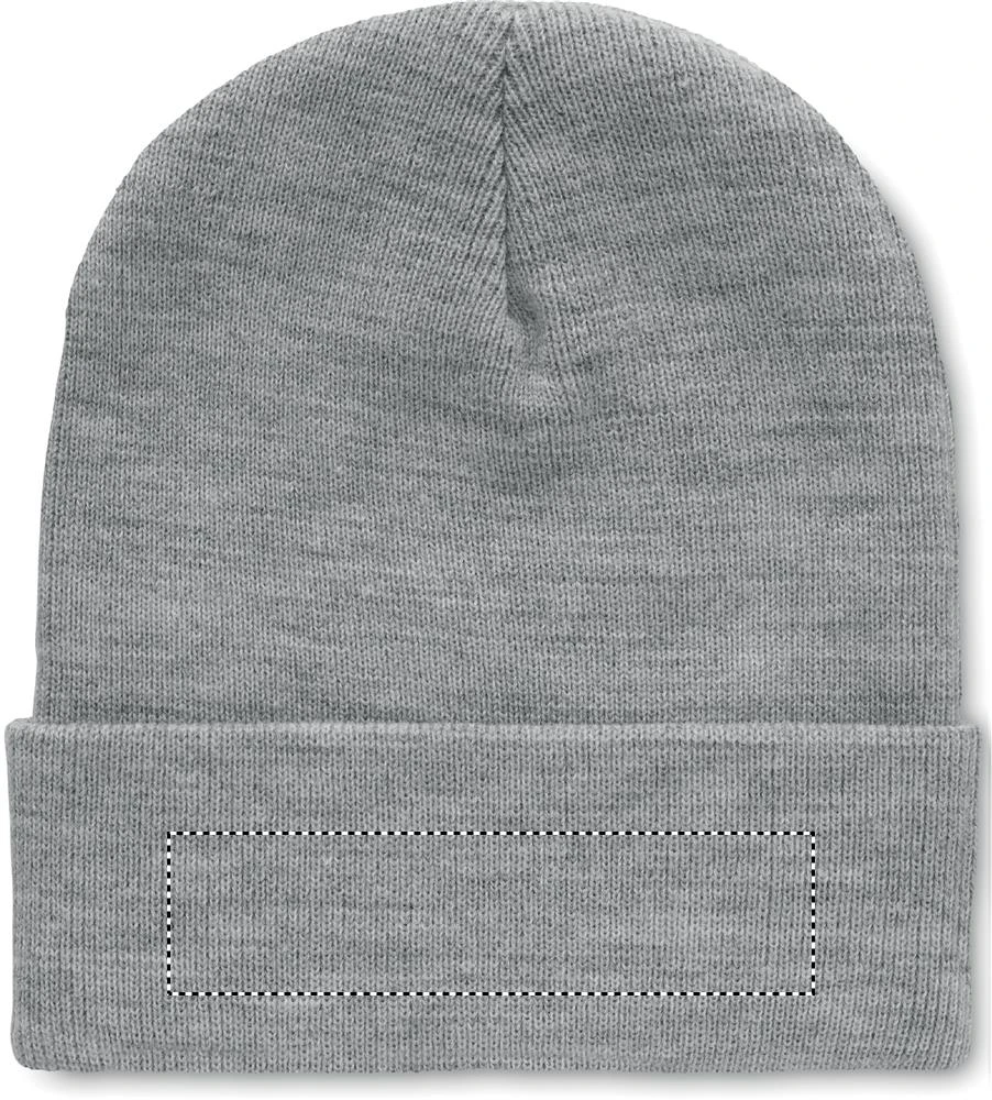 Čapica s okrajom z RPET – bilá/šedá – tlačová plocha – BACK BOTTOM