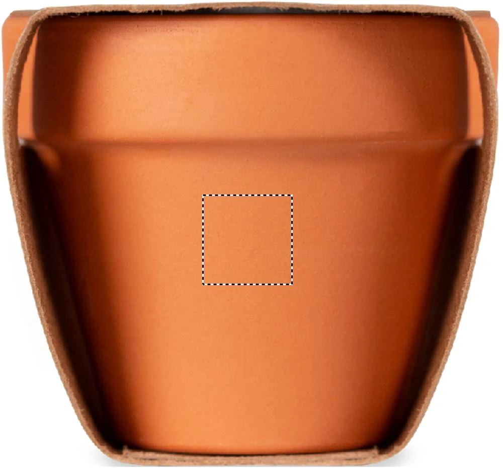 Terakotový kvetináč - slnečnica – barva dřeva – tlačová plocha – POT PAD
