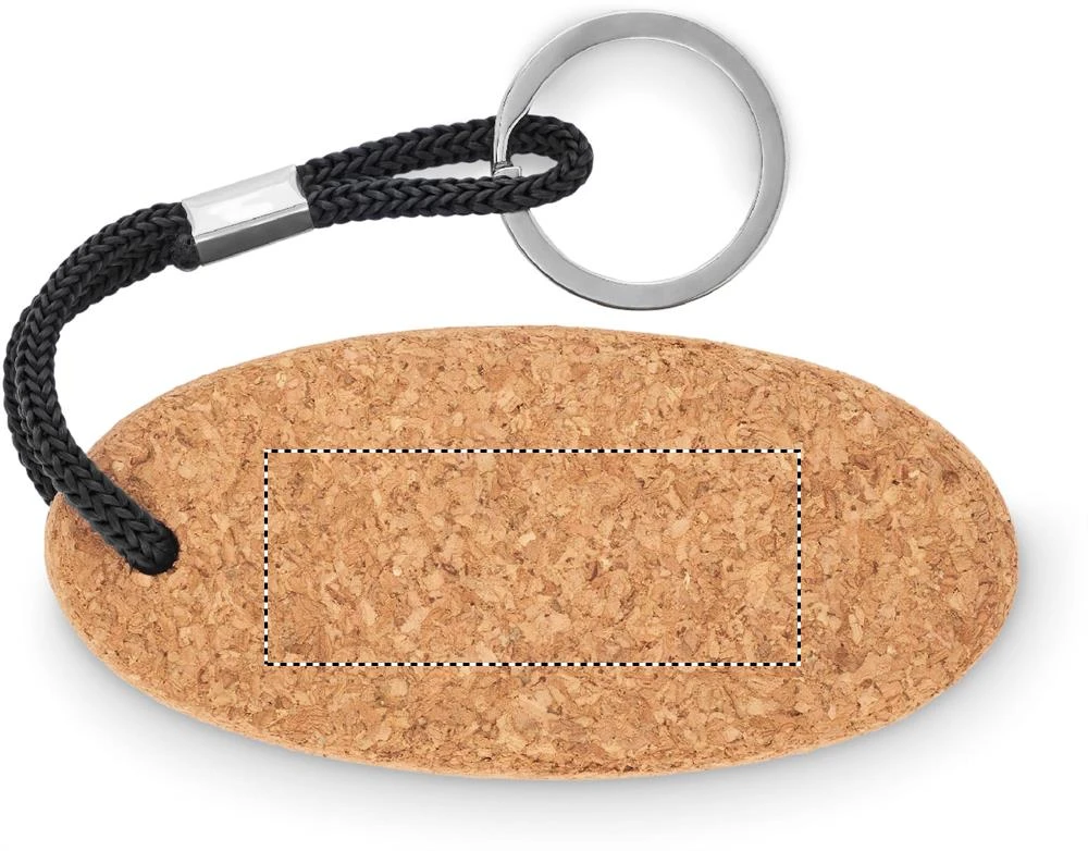 Plávajúca korková kľúčenka – černá – tlačová plocha – Bok 2